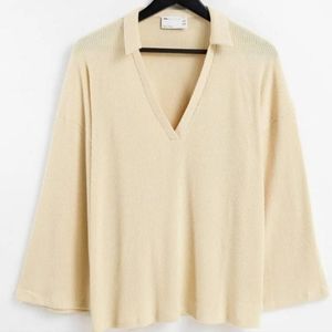 ASOS design sweatshirt rib polo yellow